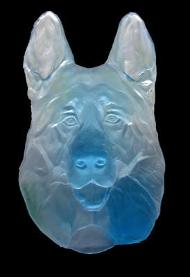 Plaque of a german shepherd dog head (resin edition) 